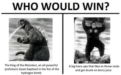 Watch godzilla vs kong full movie #godzillavskong #monsterverse #godzillamovie #godzillakingofthemonsters #godzillakong_20 gif animaux drôles. Godzilla vs. King Kong | Who Would Win? | Know Your Meme