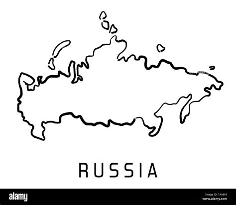 Mapa De Rusia Suave Contorno De Forma Simplificada Del País Mapa