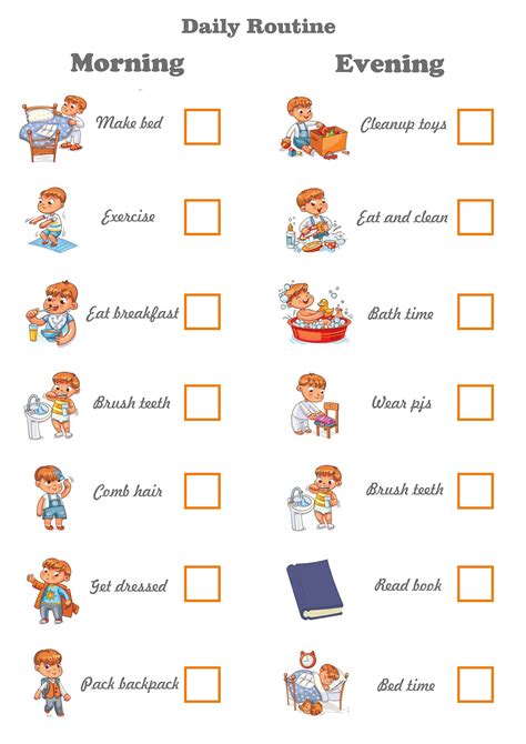 Daily Routine Tracker Chart Daily Schedule For Kids Etsy
