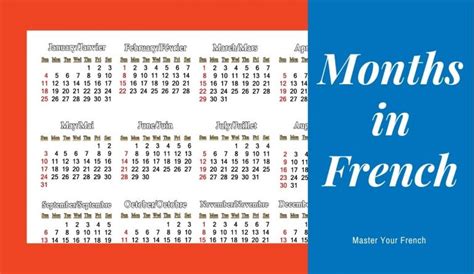 Talking About Months In French With Pronunciation Master Your French
