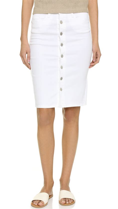 Lyst Blank Button Up Denim Skirt In White