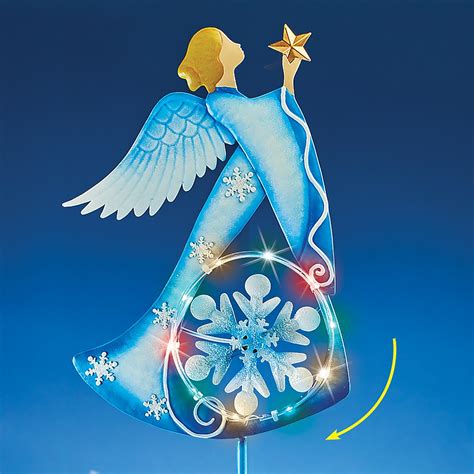 Solar Angel Snowflake Wind Spinner Garden Stake Collections Etc