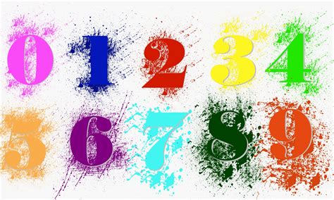 Whole Numbers With Paint Splashes Free Stock Photo Public Domain Pictures