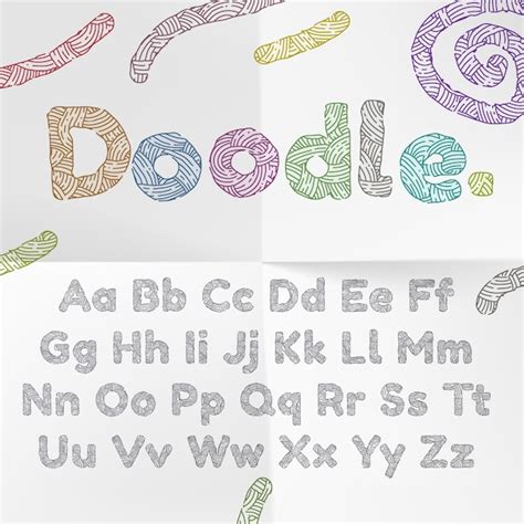 Premium Vector Doodle Text Font Alphabet With Wool Knitted Texture