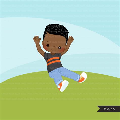 Playground Clipart Black Boy On Slide Outdoors Park Slide Graphics