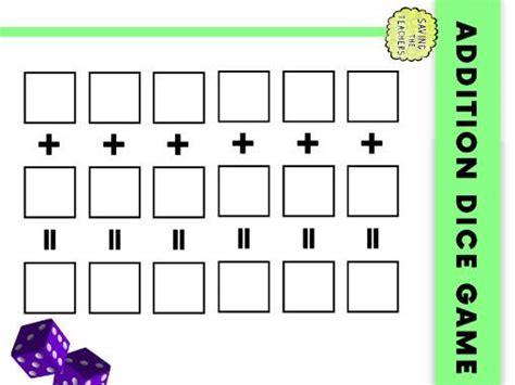 Addition Dice Game Years 1 And 2 Teaching Resources