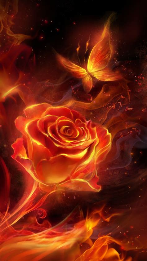 Rose On Fire Wallpapers Wallpaper Cave