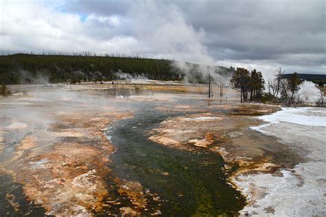 Hot Springs And Geysers In Yellowstone Photograph By Pierre Leclerc