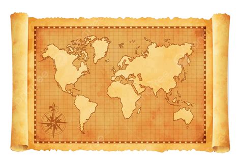 Peta Dunia Kuno Vektor Ilustrasi Benua Latar Belakang Petualangan
