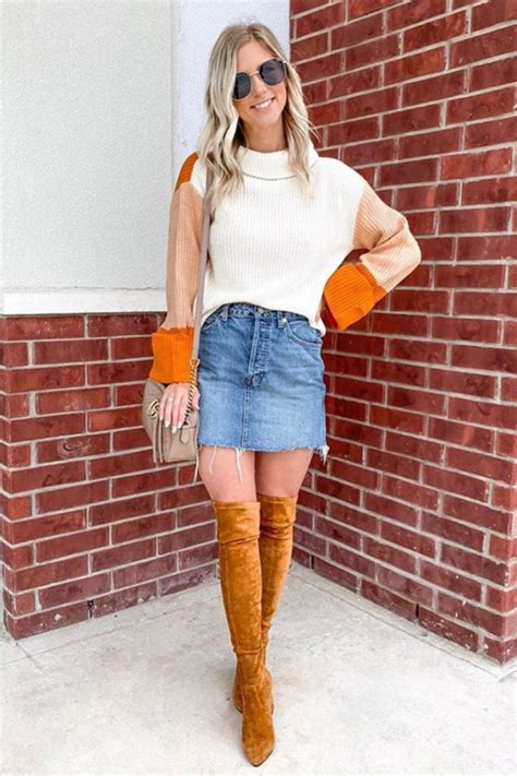 Jean Mini Skirt And Boots