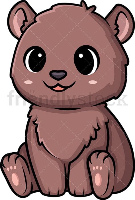 Chibi Kawaii Bear Clipart Cartoon Vector Friendlystock