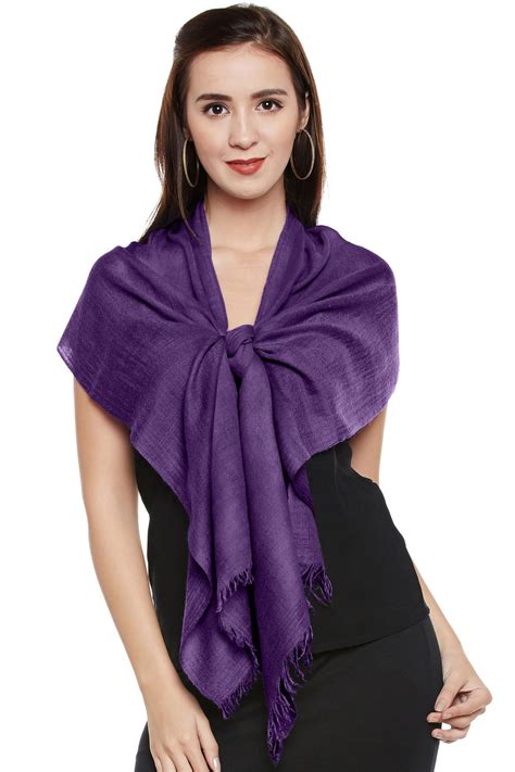 Purple Cashmere Scarf Minimal Cashmere Scarves