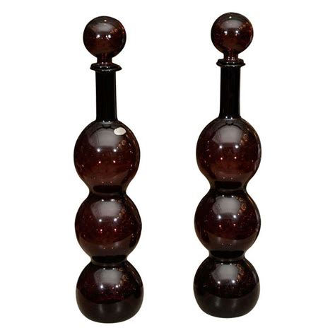 A Pair Of Italian Glass Bottles At 1stdibs