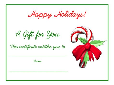 Free Printable Christmas Gift Certificates