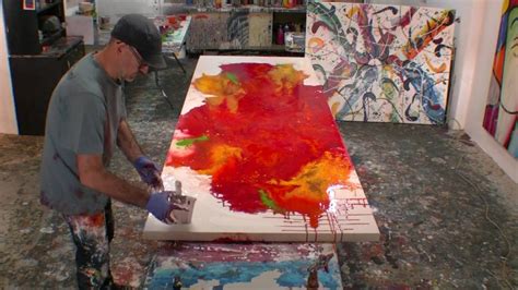 How To Paint Large Abstract Fluid Artworks Demo Art Lesson