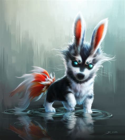 Fluffy Pup Picture Big By Jia Xing Yap Jxing Cute Fantasy Creatures