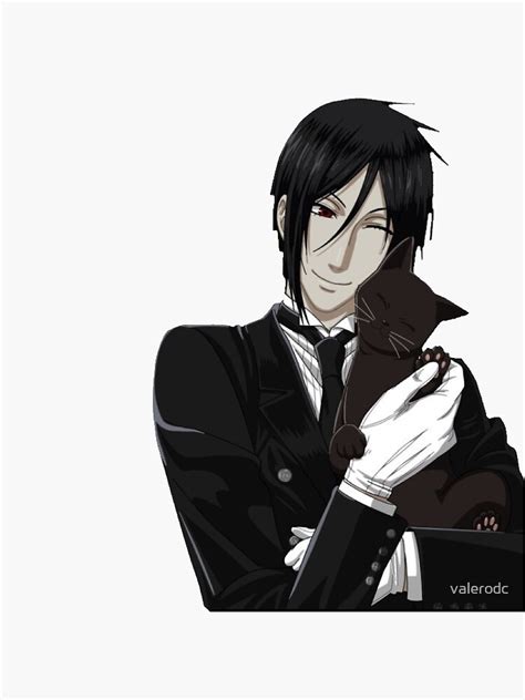 Sebastian With A Cat Black Butler Sticker For Sale By Valerodc