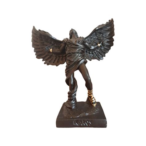 Icarus Sculpture Ancient Greek Roman Mythology Alabaster Black Etsy
