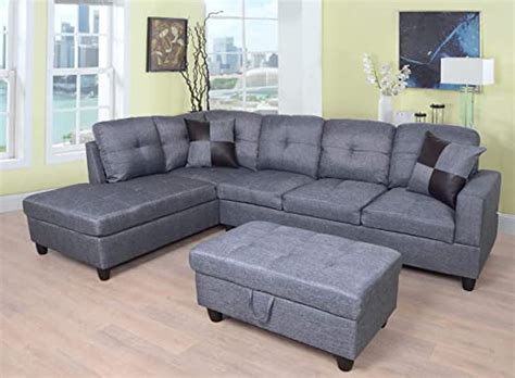 Beverly Fine Furniture Left Facing Linen Russes Sectional