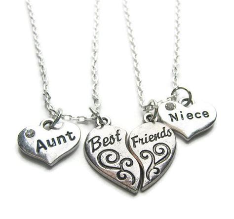 2 Aunt Niece Best Friend Necklacesaunt Niece Necklace Aunt Aunt Ts