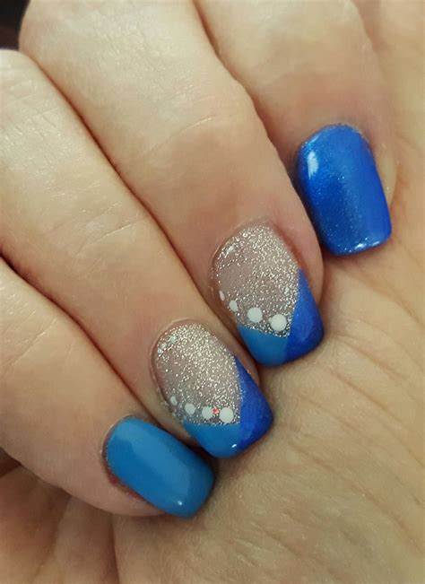 Blue White And Silver Glitter Nail Art By Whitney Masters Glitter