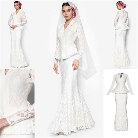 Rekomendasi inspirasi baju pengantin modern terkini yang pertama adalah dress satin. 27+ Baju Pengantin Muslimah Terkini, Konsep Terkini!