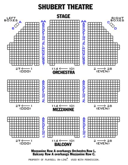 Shubert Theatre Nyc Seating Chart
