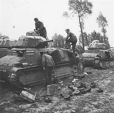 Somua S35 Tanks After Capture By German Forces In France Summer 1940