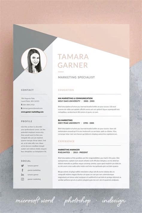 Plantillas de curriculum vitae en pdf. Resume/CV | Tamara #resume #resumeexamples # ...