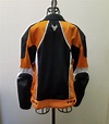 Frank Thomas Men's Size XXL Motorcycle Jacket Orange Black Zip Padded ...