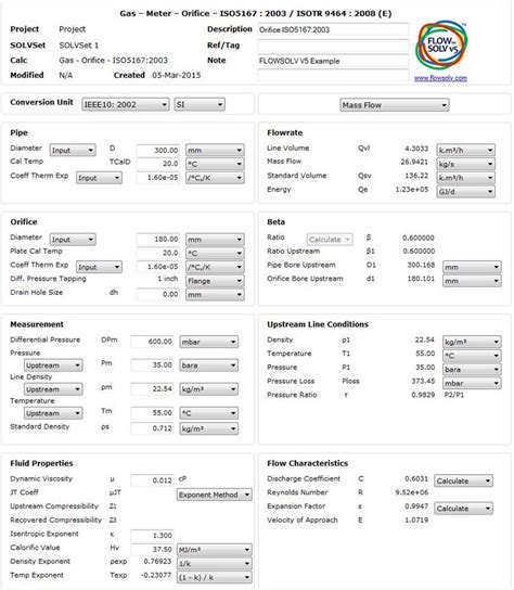 Calculation Methods Orifice Iso5167 2003