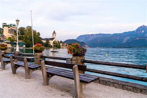 St Wolfgang Waterfront With Wolfgangsee Lake Austria Stock Photo