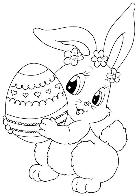 Bunny rabbits are cute and very fun. Cute Easter Bunny Coloring Page - Free Printable Coloring ...
