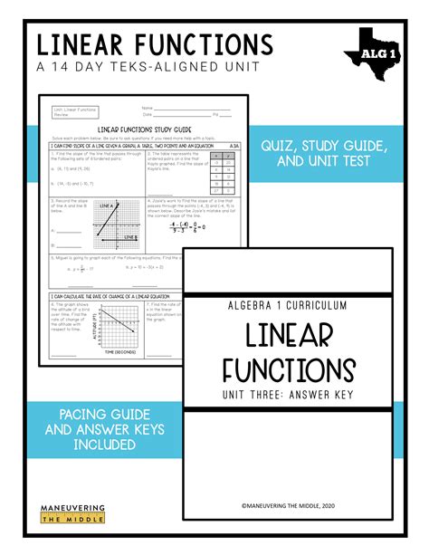 Linear Functions Unit Algebra 1 Teks Maneuvering The Middle