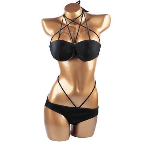 2018 Sexy Women Two Pieces Bikini Set Women Classical Black Swimwear