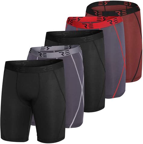 5 Pack Mens Compression Shorts Men Quick Dry Performance Athletic