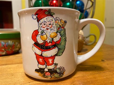 Vintage Santa Claus Coffee Mug Etsy