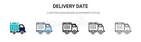 Delivery Date Icon In Filled Thin Line Outline And Stroke Style