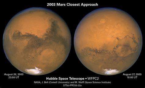 Mars Closest Encounter Hubble Space Telescope Image