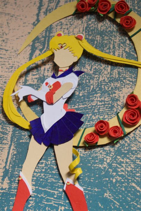 Sailor Moon Paper Cut Art Piece Handmade Paper Cutting Art Etsy