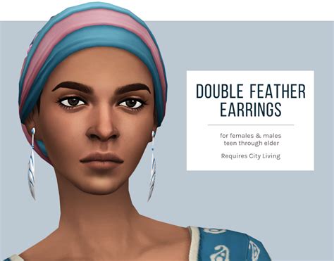 My Sims 4 Blog Double Feather Earrings