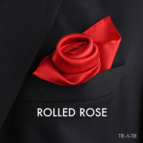 More often than not it is the pocket square that replaces the boutonniere and/or lapel flower for formal dress codes. Rolled Rose Pocket Square Fold | Tie-a-Tie.net