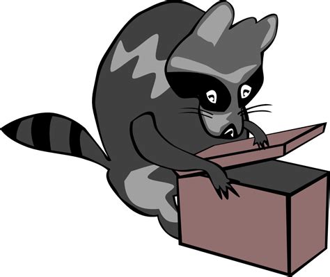 Onlinelabels Clip Art Raccoon Opening Box