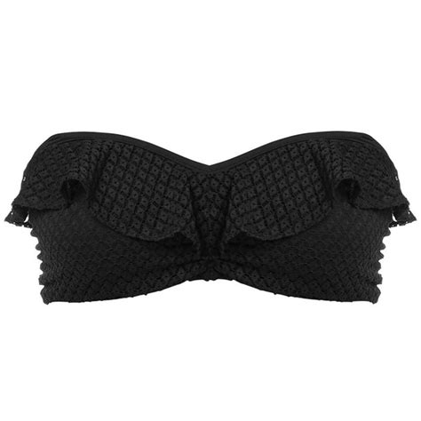 Freya Swim Bohemia Bandeau Bikini Top Black Crochet As2971blk