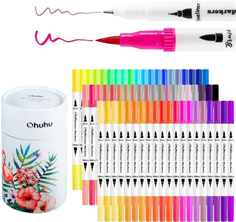 Buy Ohuhu Markers For Adult Coloring Books 60 Colors Dual Brush Fine