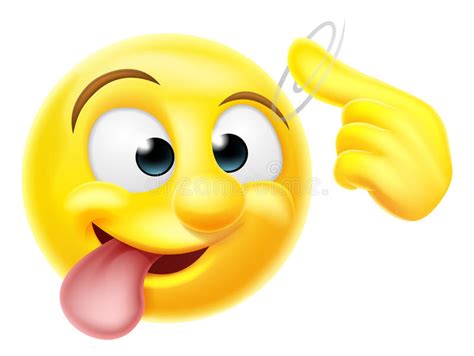 Crazy Emoji Emoticon Character Stock Vector Illustration Of Finger