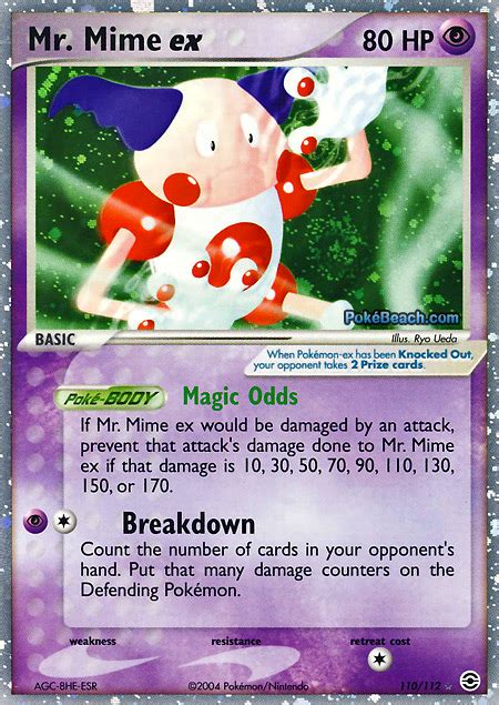 Whether he's passing stat boosts, substitutes, or sweeping taunt makes it more difficult for opposing pokemon to force mr. Mr. Mime EX #110/112 -- EX FireRed and LeafGreen Pokemon Card Review | PrimetimePokemon's Blog