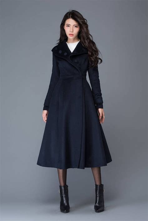 Midi Wool Coat Wool Coat Womens Winter Coats Dress Coat Etsy