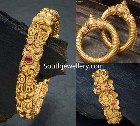 Antique Gold Kadas Collection By Navrathan Jewellers Indian Jewellery