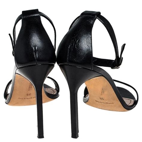 Manolo Blahnik Black Leather Chaos Ankle Strap Sandals Size 36 At 1stdibs